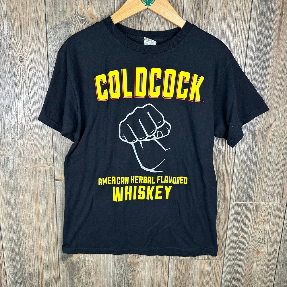 Coldcock Whiskey Graphic T-Shirt American Herbal Flavored Adult Medium